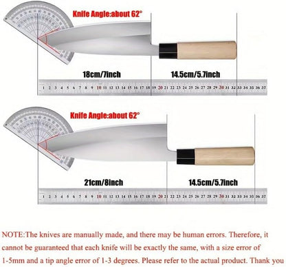 8-inch Japanese Deba Knife Kitchen Knife Cooking Knife Baking Chef Knife Sushi Knife Stainless Steel Professional Heavy Duty Knife for Fish, Ultra Sharp Japanese Carbon Steel Blade, AS SHOW