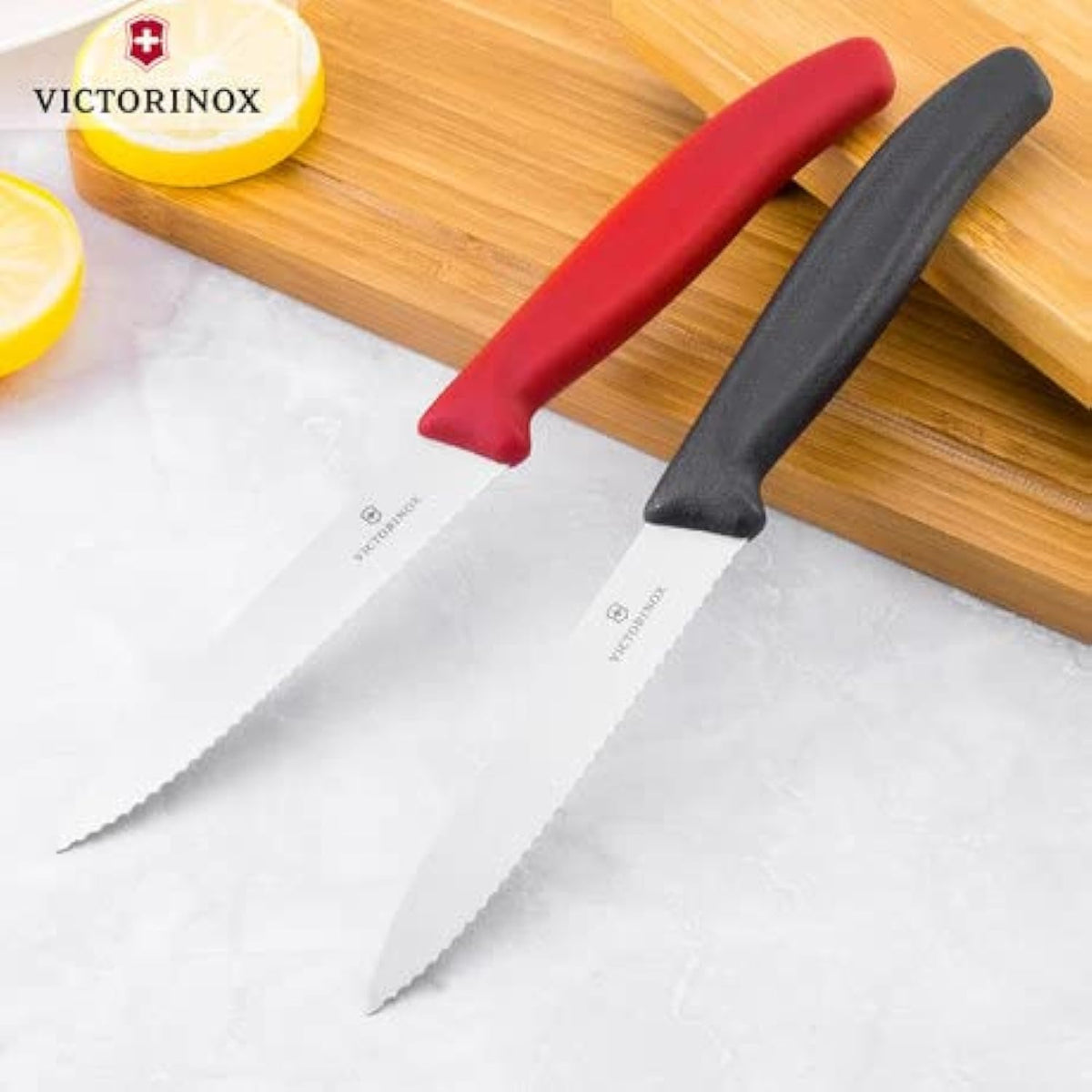4-Inch Swiss Classic Paring Knife with Straight Blade, Spear Point, Red