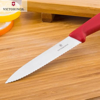 4-Inch Swiss Classic Paring Knife with Straight Blade, Spear Point, Red