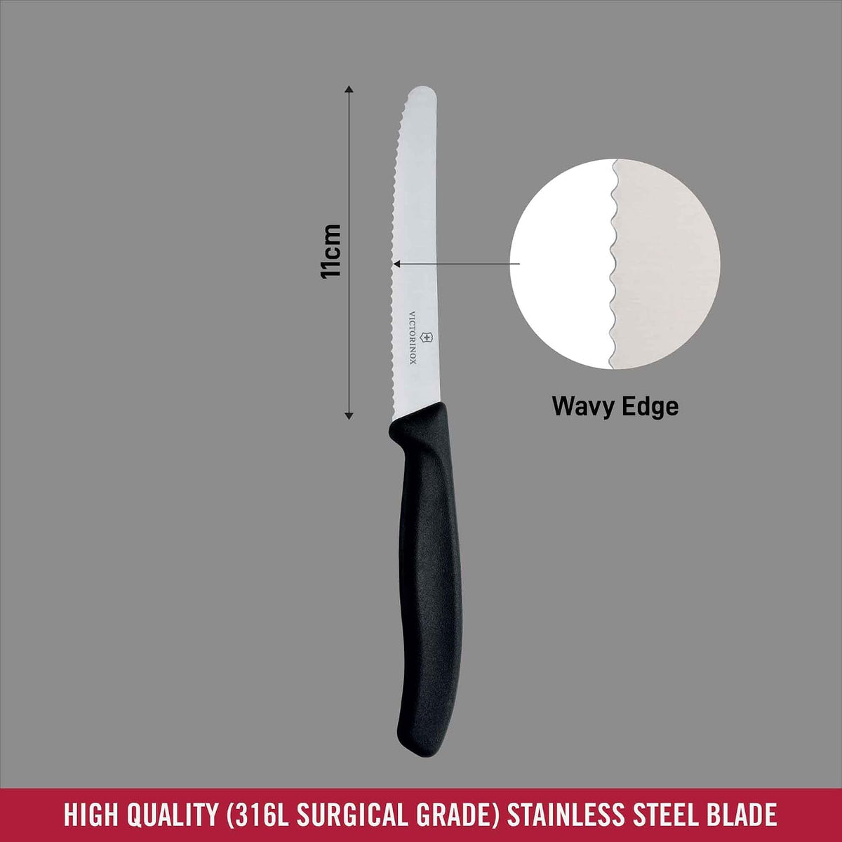 4-Inch Swiss Classic Paring Knife with Straight Blade, Spear Point, Red