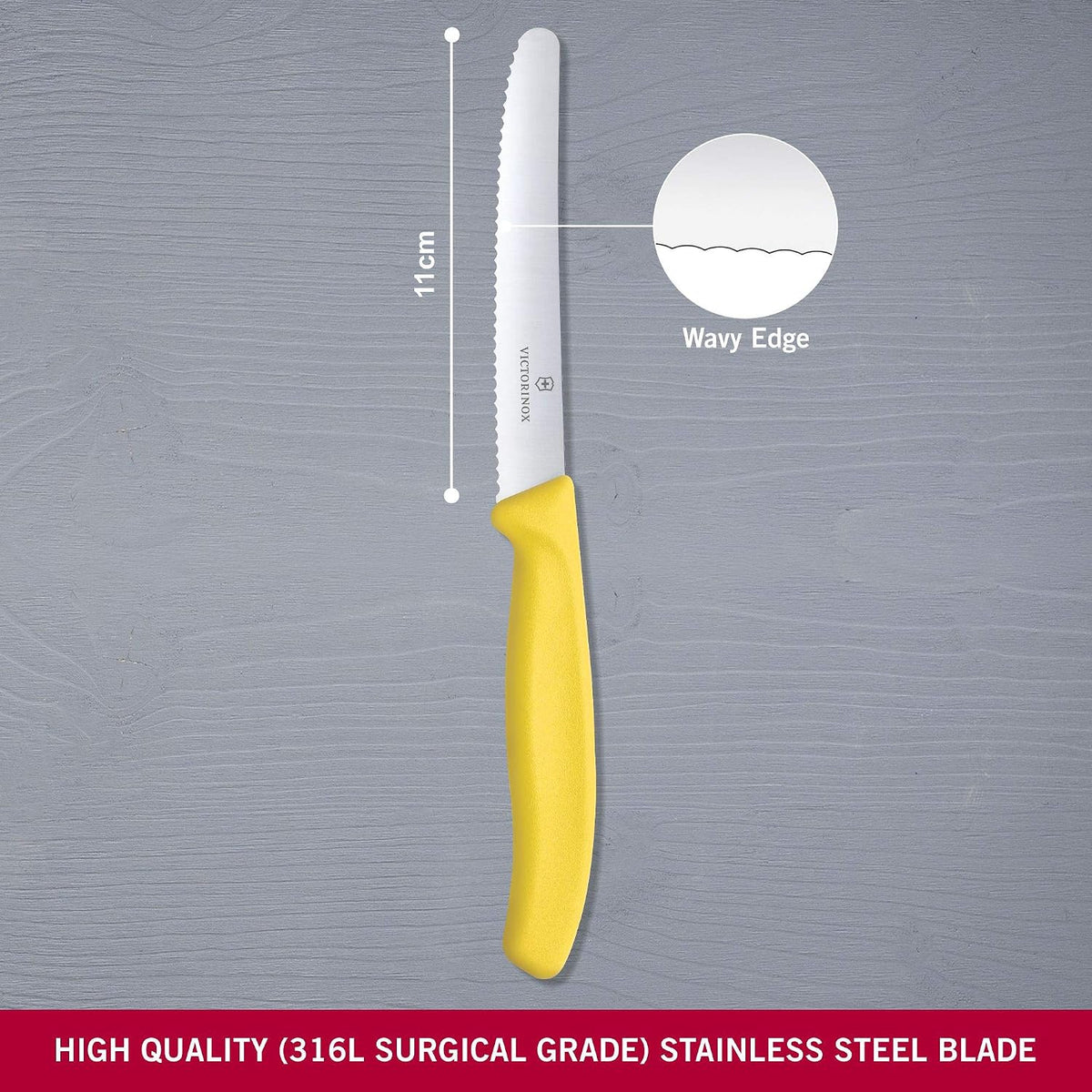 4-Inch Swiss Classic Paring Knife with Straight Blade, Spear Point, Red