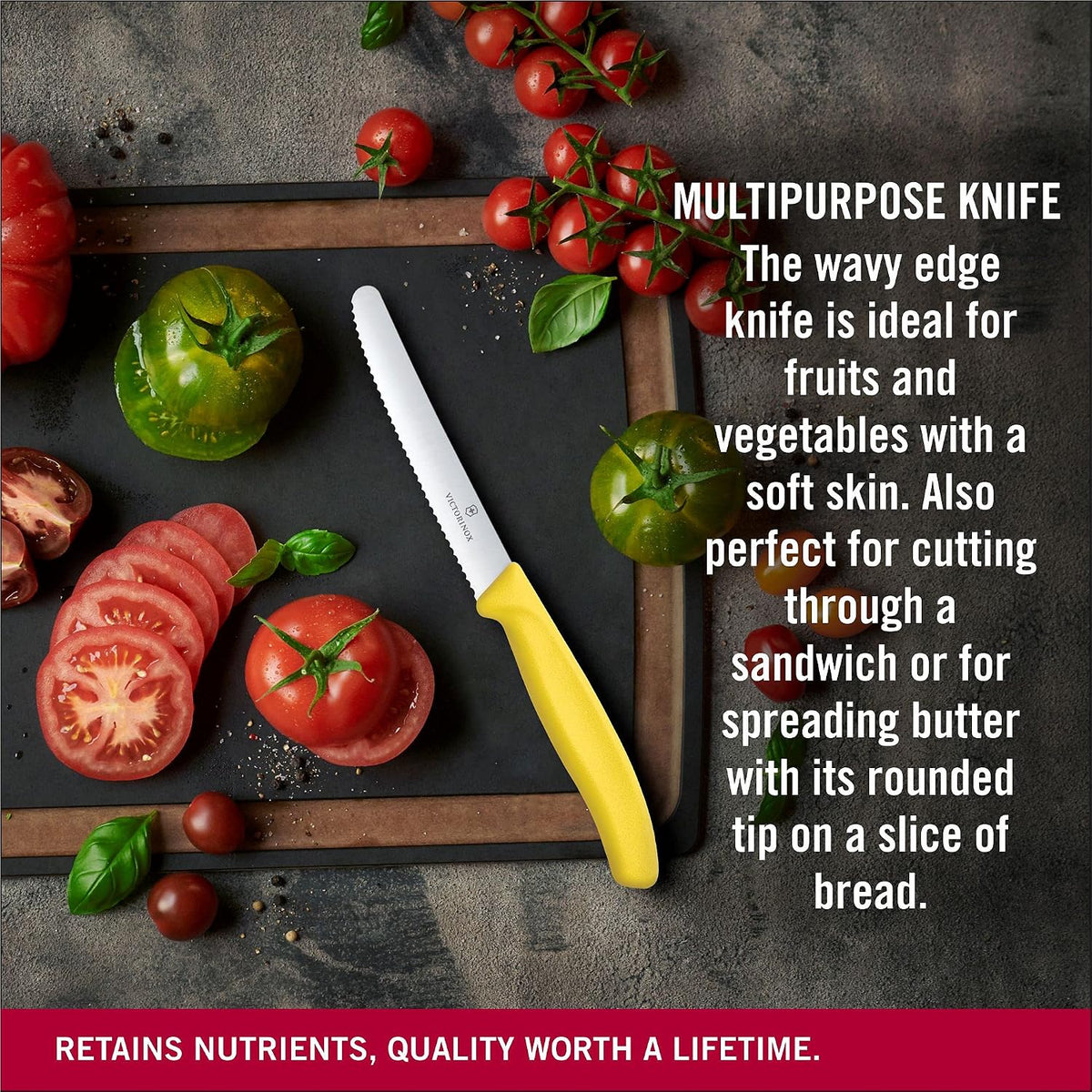4-Inch Swiss Classic Paring Knife with Straight Blade, Spear Point, Red