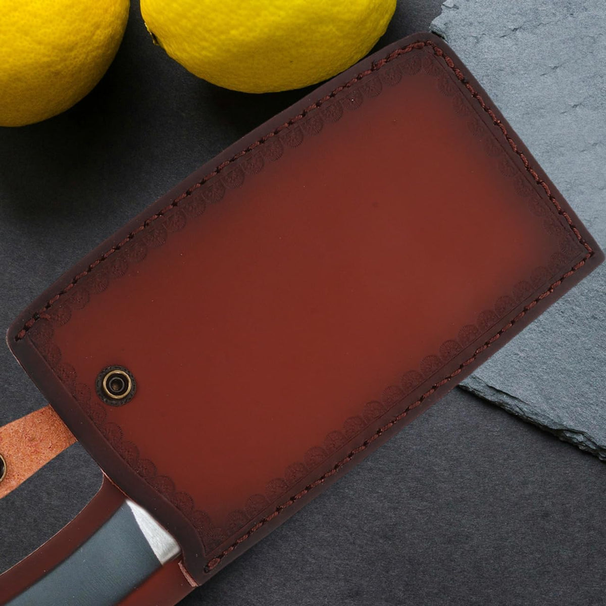Artificial Leather Cleaver Knife Cover Boning Knife Sheath Protective Sleeve for Kitchen Storage Lightweight Portable Cutter Protector 11.41 X 4.52 X 0.39 in 1 Piece