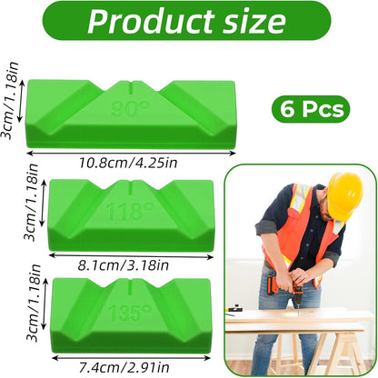 6 Pcs Drill Bit Sharpening Guide Jig, Drill Bit Sharpener for Bench Grinder, 90°, 118°, 135° Angle No Power Required for Regrinding Dull Twist Bits