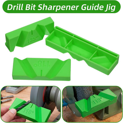 6 Pcs Drill Bit Sharpening Guide Jig, Drill Bit Sharpener for Bench Grinder, 90°, 118°, 135° Angle No Power Required for Regrinding Dull Twist Bits