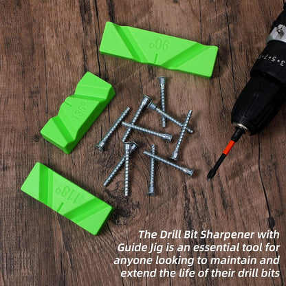 6 Pcs Drill Bit Sharpening Guide Jig, Drill Bit Sharpener for Bench Grinder, 90°, 118°, 135° Angle No Power Required for Regrinding Dull Twist Bits