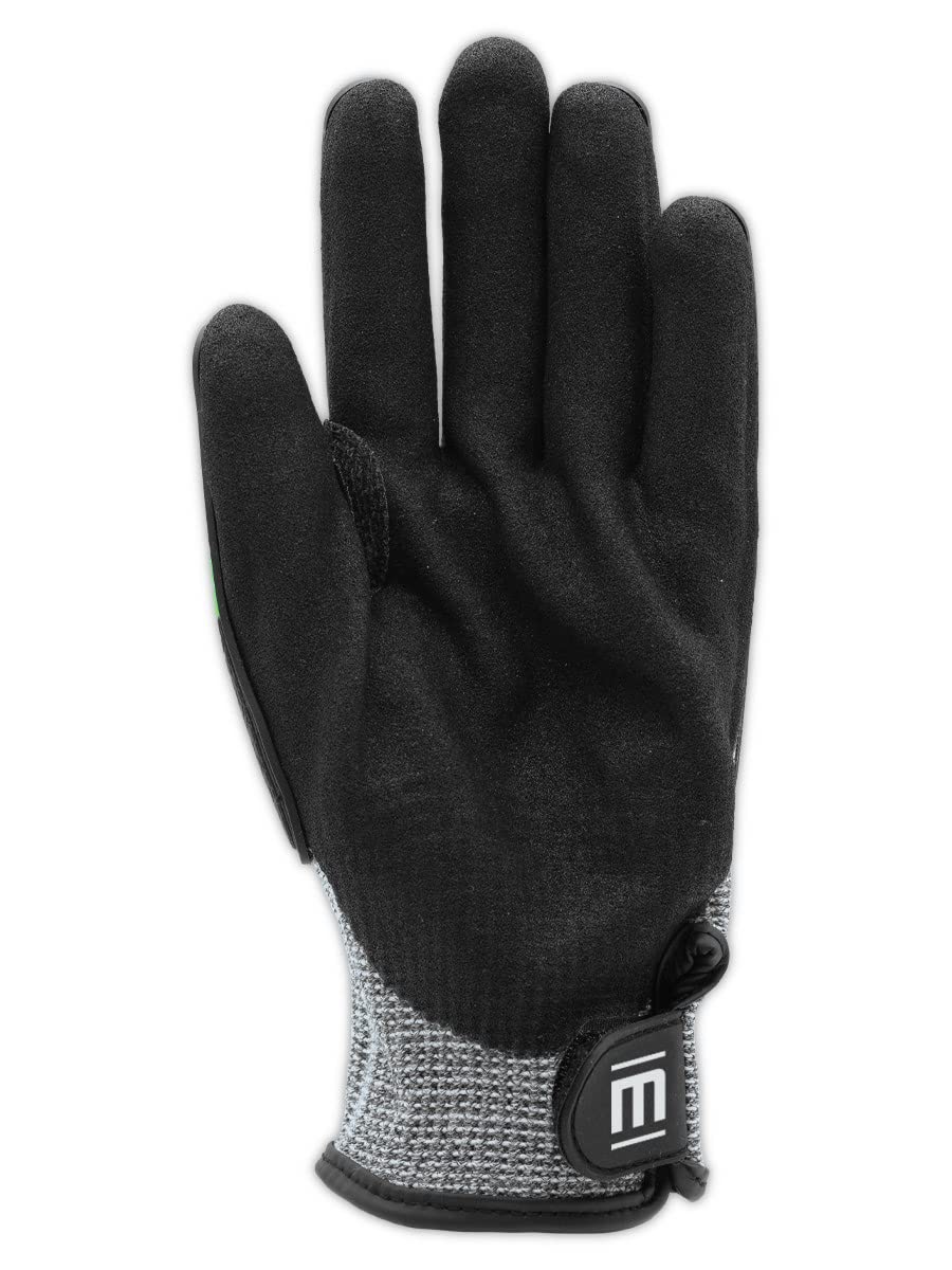 MAGID T-REX Flex Series ANSI Cut Level A9 Knit Impact Glove, 1 Pair, NitriX Palm, Size 7/S, Black & Green, TRX795