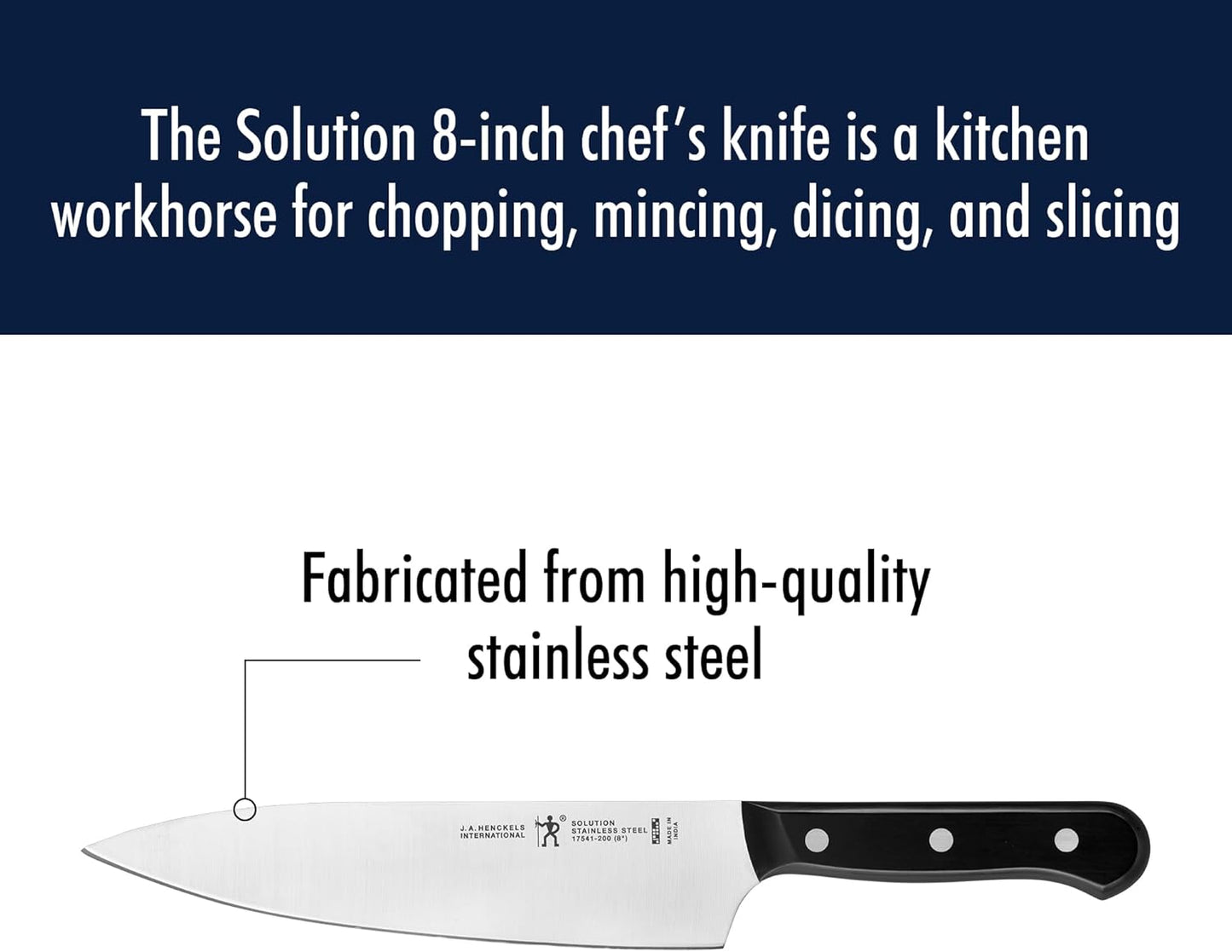 Solution Razor-Sharp 8-inch Chef Knife, German Engineered Informed by 100+ Years of Mastery