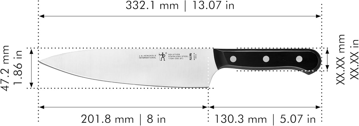 Solution Razor-Sharp 8-inch Chef Knife, German Engineered Informed by 100+ Years of Mastery