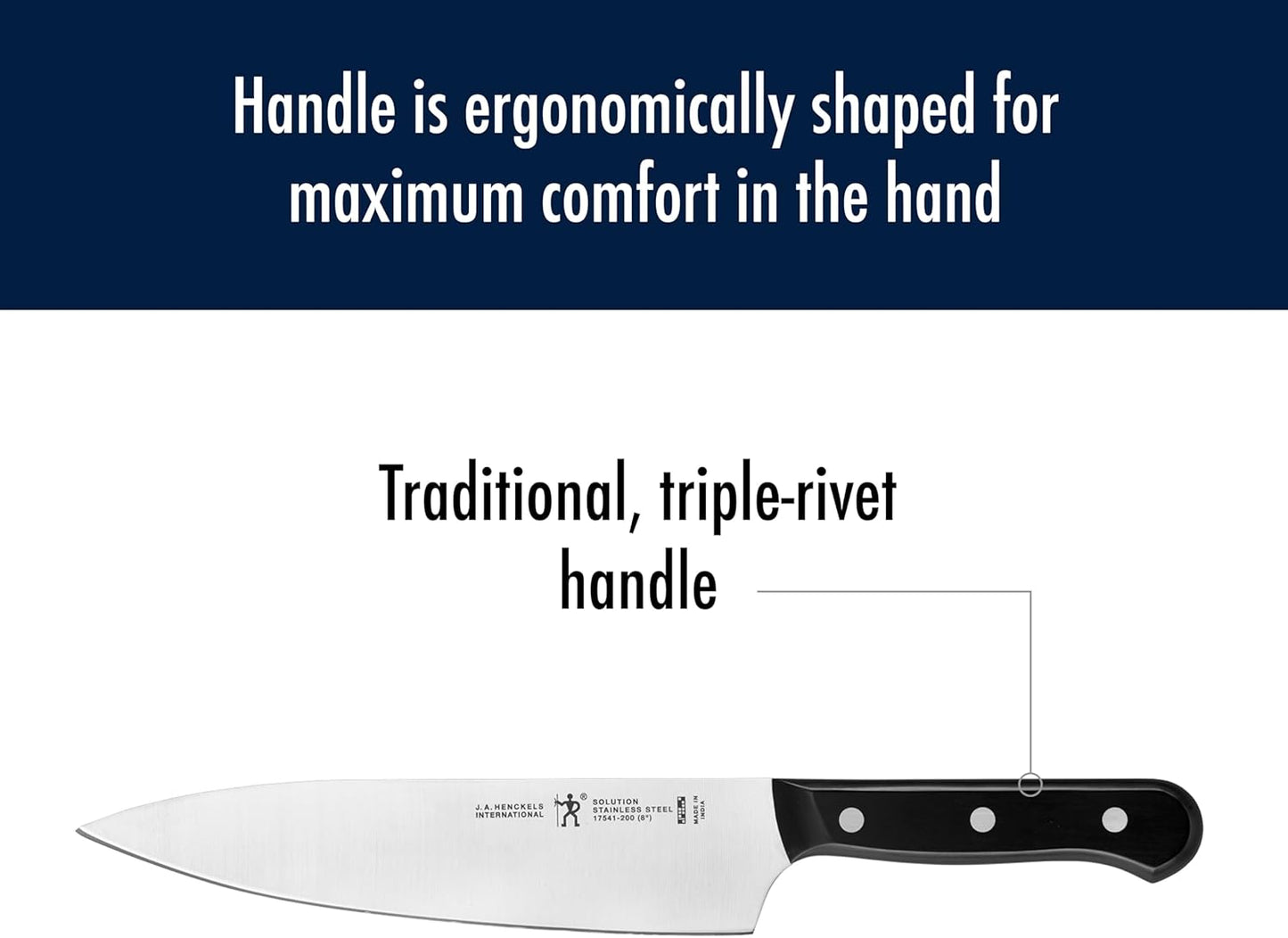 Solution Razor-Sharp 8-inch Chef Knife, German Engineered Informed by 100+ Years of Mastery