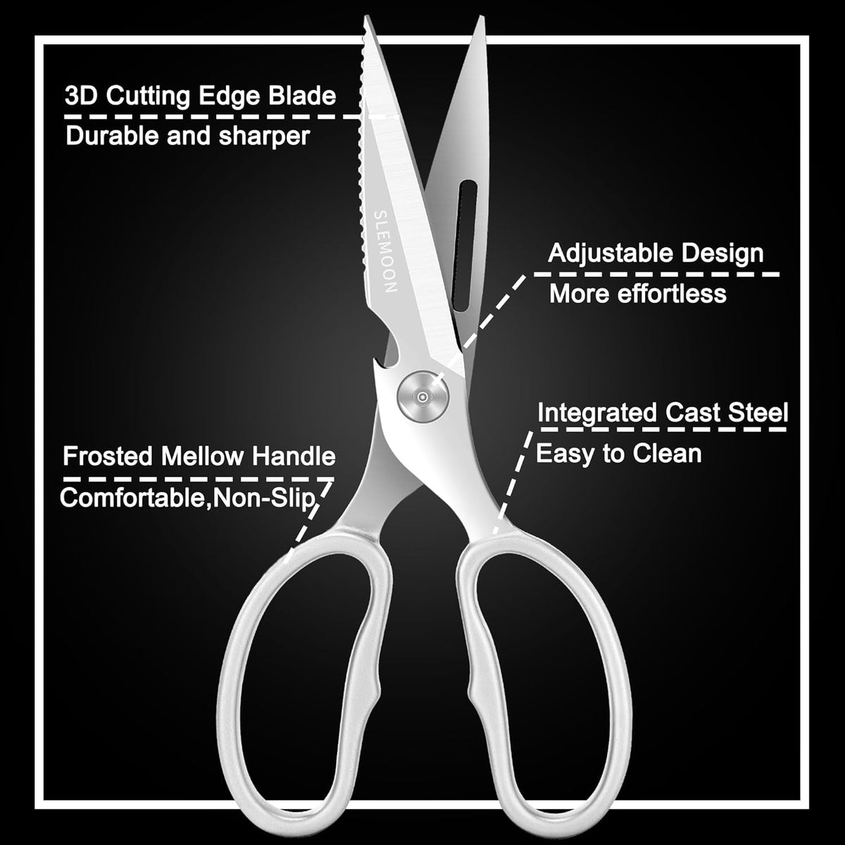 Heavy Duty Poultry Shears That Come Apart, All Purpose Kitchen Shears for Food,3Cr14 Fully Forged Stainless Steel Sharp Blades for Chicken,Meat,Seafood,Herbs Kitchen Scissors, Large, Natural