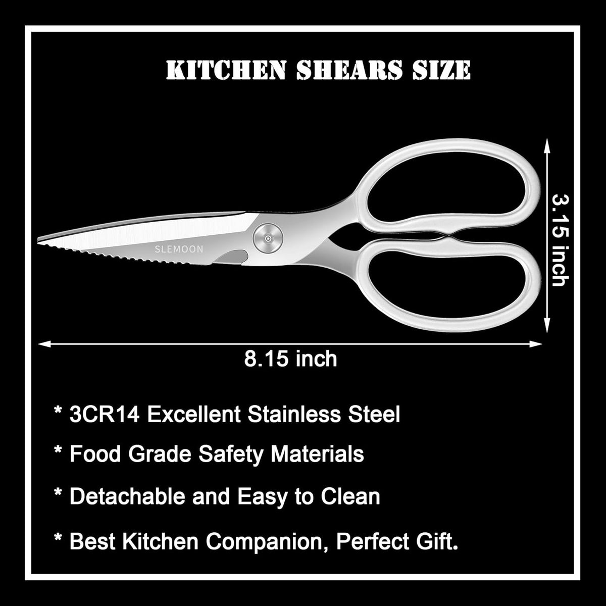 Heavy Duty Poultry Shears That Come Apart, All Purpose Kitchen Shears for Food,3Cr14 Fully Forged Stainless Steel Sharp Blades for Chicken,Meat,Seafood,Herbs Kitchen Scissors, Large, Natural