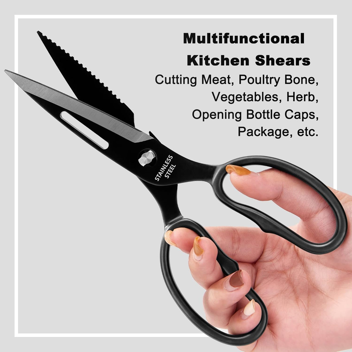 Heavy Duty Poultry Shears That Come Apart, All Purpose Kitchen Shears for Food,3Cr14 Fully Forged Stainless Steel Sharp Blades for Chicken,Meat,Seafood,Herbs Kitchen Scissors, Large, Natural