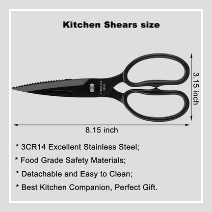 Heavy Duty Poultry Shears That Come Apart, All Purpose Kitchen Shears for Food,3Cr14 Fully Forged Stainless Steel Sharp Blades for Chicken,Meat,Seafood,Herbs Kitchen Scissors, Large, Natural