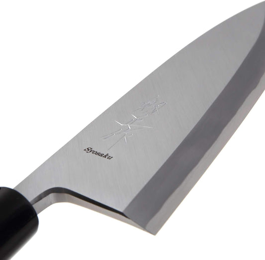 Japanese Sushi Fillet Chef Knife Shiroko(White Steel)-No.2 D-Shape Magnolia Wood Handle, Deba 8.3-inch (210mm)