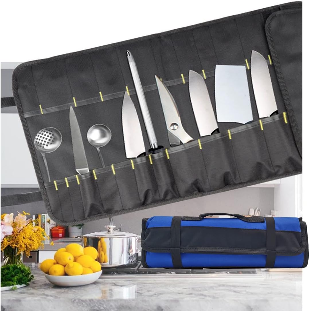 Chef 22 Slots Knife Roll Bag Knife Bag (BLUE)