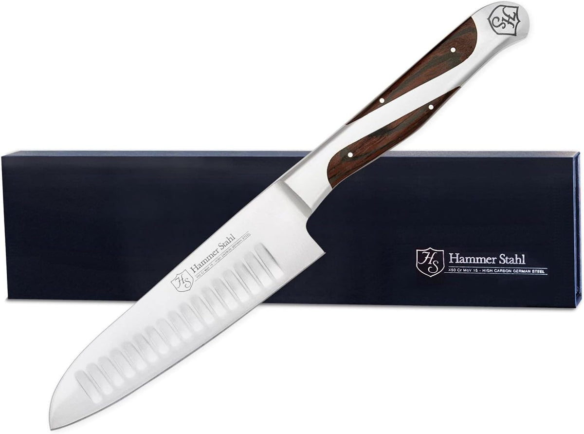 5.5 Inch Japanese Style Santoku Knife | | High Carbon Stainless Steel Kitchen Knife | Razor Sharp Multipurpose Chopping Knife for Meat, Vegetable & Fruit with Ergonomic Handle & Gift Box