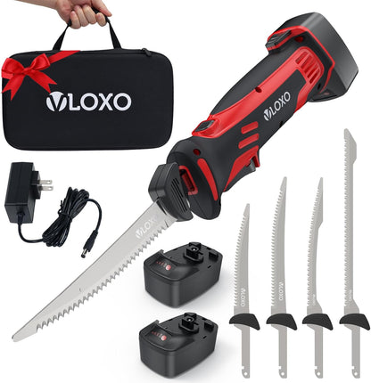 Electric Fillet Knife, Cordless Fillet Knife with 4 Stainless Steel Blades Safety Lock Non-Slip Grip Handle Storage Case Rechargeable Electric Knives for Filleting, Meat, Bread, Turkey