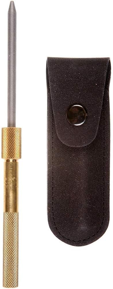 3-1/4" x 1/4" Diamond Round Sharpener in Brass Handle