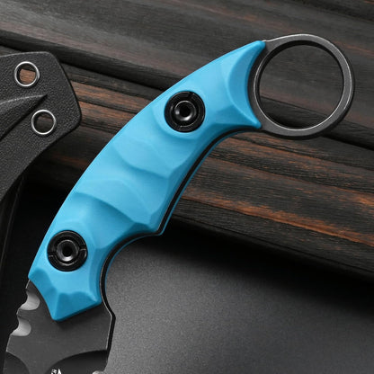 GTK691 Fixed Blade Knife D2 Steel Blade Nylon Fiberglass Handle with Kydex Sheath for Outdoor Camping Hunting Hiking Survival EDC Tool(Black)