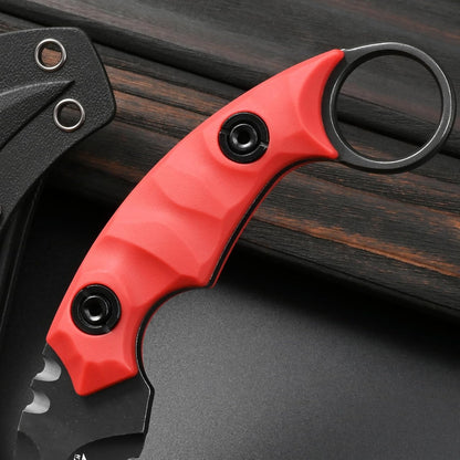 GTK691 Fixed Blade Knife D2 Steel Blade Nylon Fiberglass Handle with Kydex Sheath for Outdoor Camping Hunting Hiking Survival EDC Tool(Black)