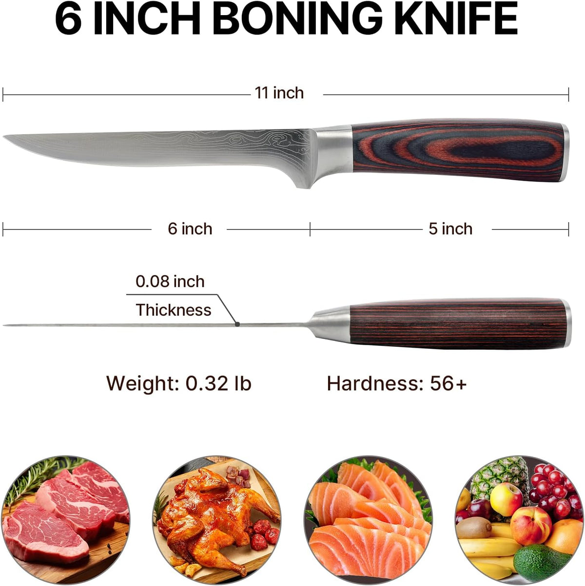 Steak Knives Set of 4, 4.5 Inch Serrated Steak Knife with Pakkawood Handle, High Carbon Stainless Steel Sharp Dinner Knives for Cutting Thick Meat, Steak BBQ, Gift Box