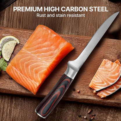 Steak Knives Set of 4, 4.5 Inch Serrated Steak Knife with Pakkawood Handle, High Carbon Stainless Steel Sharp Dinner Knives for Cutting Thick Meat, Steak BBQ, Gift Box