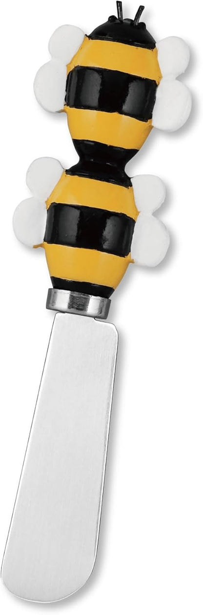 Flower Bouquet Cheese Spreaders, Hand-Painted Resin Handles with Stainless Steel Blades for Spreading Cream Cheese, Butter, and Jam, Assorted Designs, Set of 4