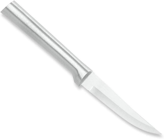 Heavy Duty Paring Knife (R103), Silver Handle | 3.25" Stainless Steel Blade, Silver Cast Aluminum Handle