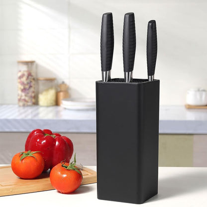 Universal Knife Block Holder,Stand Without Knives Safe Space Saver Large Volume Stable Knife Storage Detachable for Easy Cleaning - Square,C