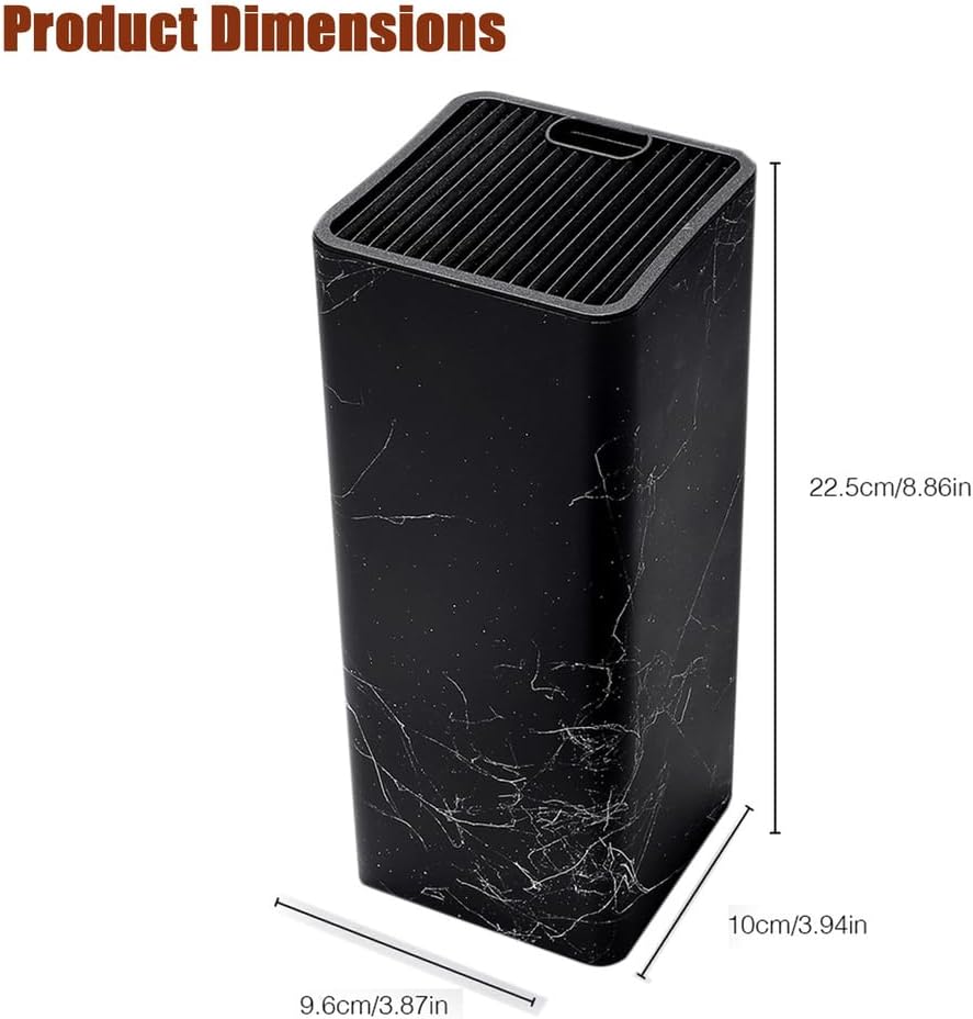 Universal Knife Block Holder,Stand Without Knives Safe Space Saver Large Volume Stable Knife Storage Detachable for Easy Cleaning - Square,C