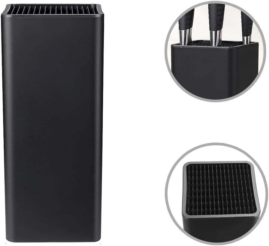 Universal Knife Block Holder,Stand Without Knives Safe Space Saver Large Volume Stable Knife Storage Detachable for Easy Cleaning - Square,C