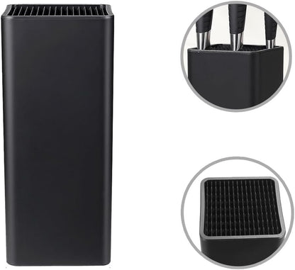 Universal Knife Block Holder,Stand Without Knives Safe Space Saver Large Volume Stable Knife Storage Detachable for Easy Cleaning - Square,C