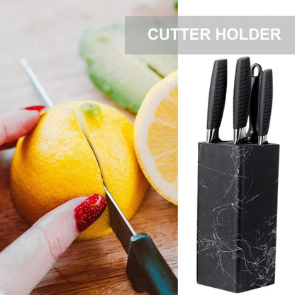 Universal Knife Block Holder,Stand Without Knives Safe Space Saver Large Volume Stable Knife Storage Detachable for Easy Cleaning - Square,C