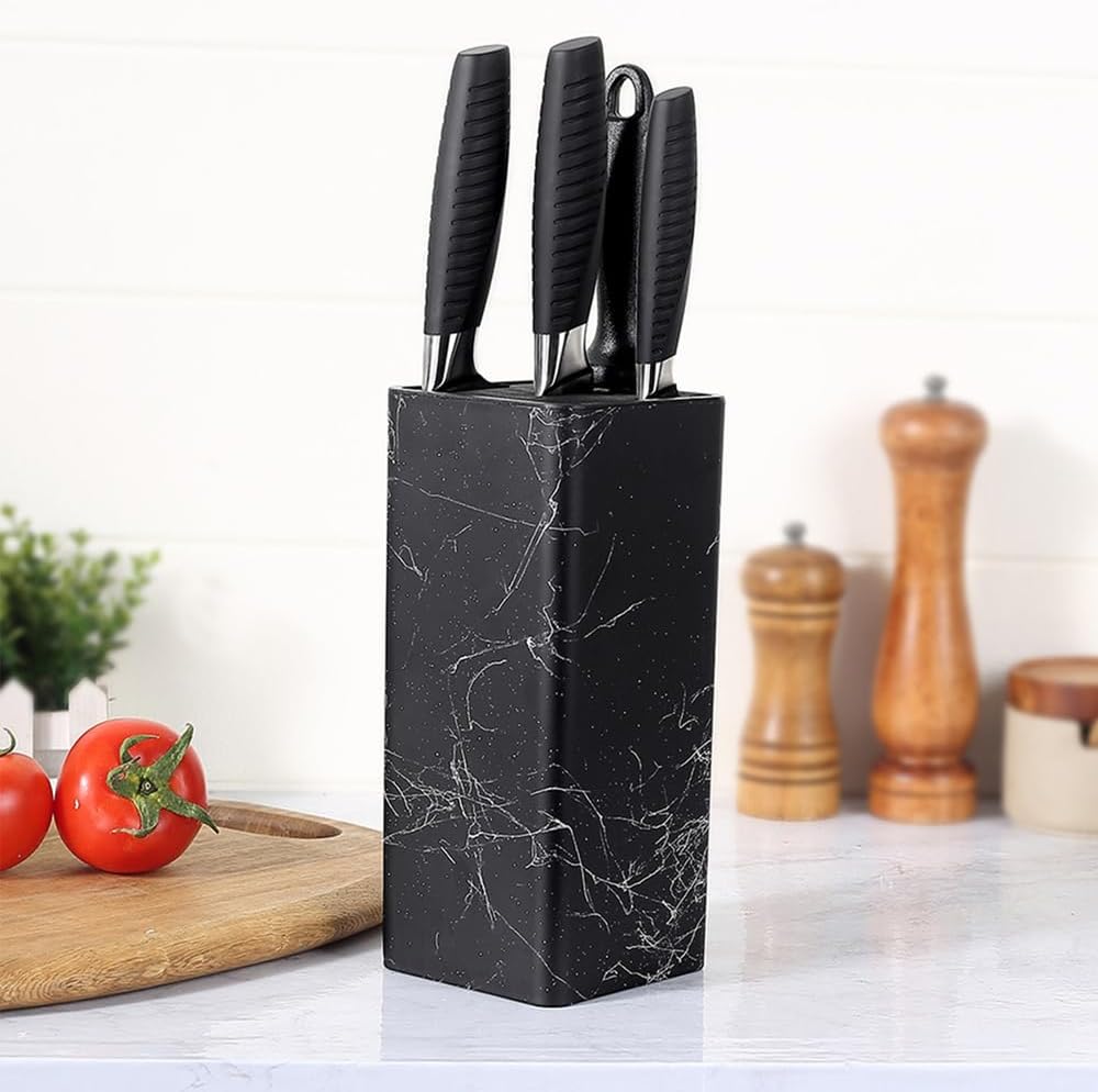 Universal Knife Block Holder,Stand Without Knives Safe Space Saver Large Volume Stable Knife Storage Detachable for Easy Cleaning - Square,C
