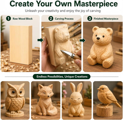 4 Pcs Unfinished Wood Blocks, 3x10x1 Inch Wooden Block, Wood Carving Blocks for Crafting Home Crafts DIY Supplies Carving Crafting