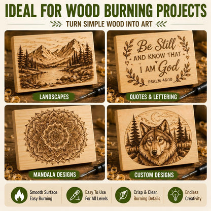 4 Pcs Unfinished Wood Blocks, 3x10x1 Inch Wooden Block, Wood Carving Blocks for Crafting Home Crafts DIY Supplies Carving Crafting