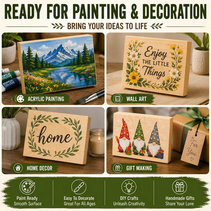 4 Pcs Unfinished Wood Blocks, 3x10x1 Inch Wooden Block, Wood Carving Blocks for Crafting Home Crafts DIY Supplies Carving Crafting
