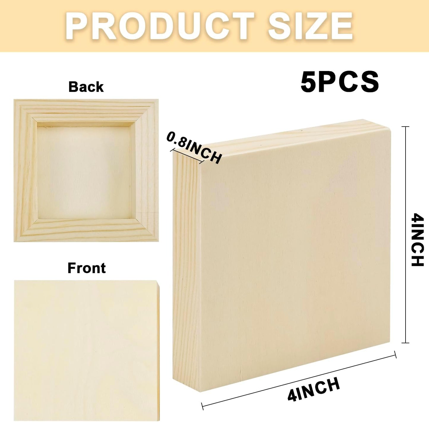 4 Pcs Unfinished Wood Blocks, 3x10x1 Inch Wooden Block, Wood Carving Blocks for Crafting Home Crafts DIY Supplies Carving Crafting