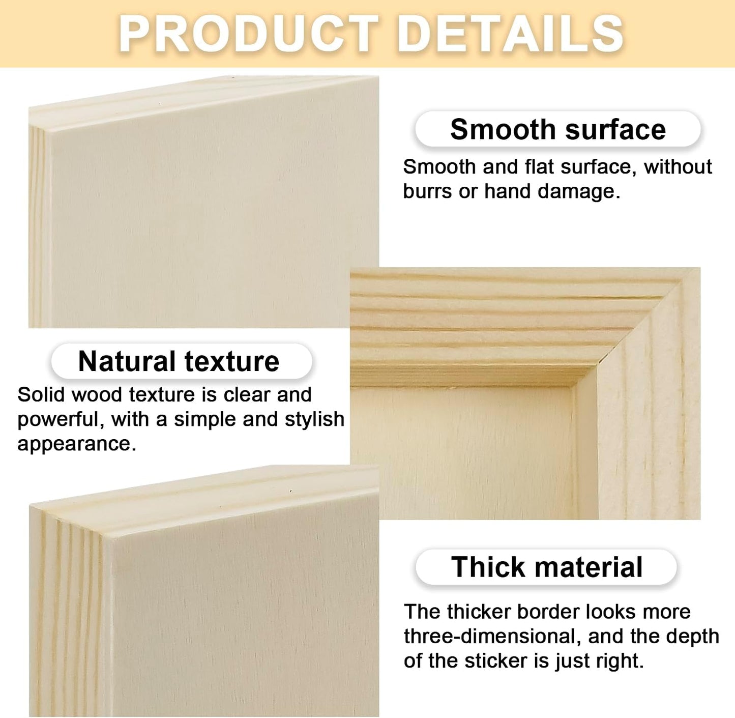 4 Pcs Unfinished Wood Blocks, 3x10x1 Inch Wooden Block, Wood Carving Blocks for Crafting Home Crafts DIY Supplies Carving Crafting