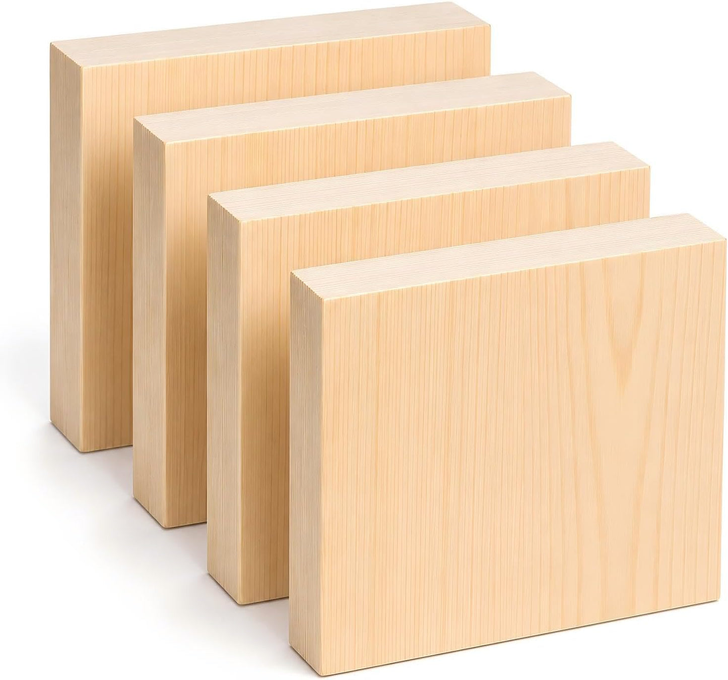 4 Pcs Unfinished Wood Blocks, 3x10x1 Inch Wooden Block, Wood Carving Blocks for Crafting Home Crafts DIY Supplies Carving Crafting