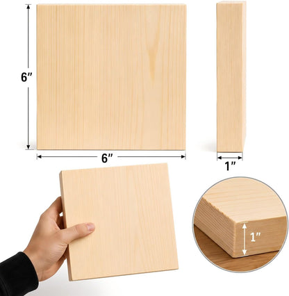 4 Pcs Unfinished Wood Blocks, 3x10x1 Inch Wooden Block, Wood Carving Blocks for Crafting Home Crafts DIY Supplies Carving Crafting