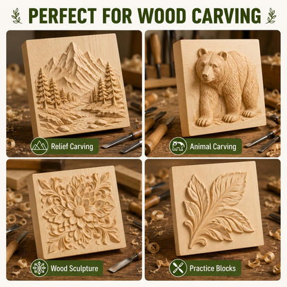 4 Pcs Unfinished Wood Blocks, 3x10x1 Inch Wooden Block, Wood Carving Blocks for Crafting Home Crafts DIY Supplies Carving Crafting