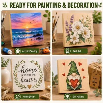 4 Pcs Unfinished Wood Blocks, 3x10x1 Inch Wooden Block, Wood Carving Blocks for Crafting Home Crafts DIY Supplies Carving Crafting