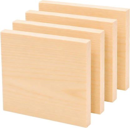 4 Pcs Unfinished Wood Blocks, 3x10x1 Inch Wooden Block, Wood Carving Blocks for Crafting Home Crafts DIY Supplies Carving Crafting