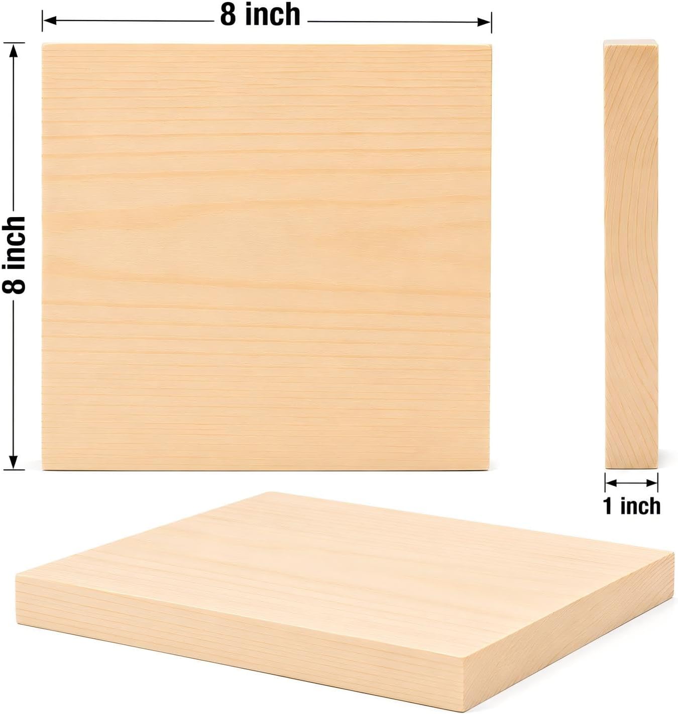 4 Pcs Unfinished Wood Blocks, 3x10x1 Inch Wooden Block, Wood Carving Blocks for Crafting Home Crafts DIY Supplies Carving Crafting