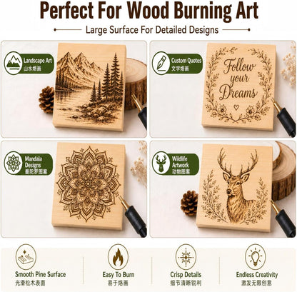 4 Pcs Unfinished Wood Blocks, 3x10x1 Inch Wooden Block, Wood Carving Blocks for Crafting Home Crafts DIY Supplies Carving Crafting