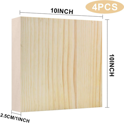 4 Pcs Unfinished Wood Blocks, 3x10x1 Inch Wooden Block, Wood Carving Blocks for Crafting Home Crafts DIY Supplies Carving Crafting
