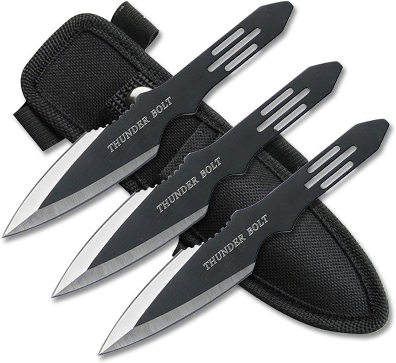 Throwing Knife Set – Set of 3 Throwers, Nylon Sheath, Well Balanced, Throwing Sport Knives (Red)