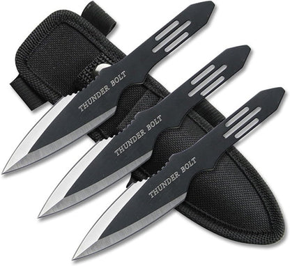 Throwing Knife Set – Set of 3 Throwers, Nylon Sheath, Well Balanced, Throwing Sport Knives (Red)